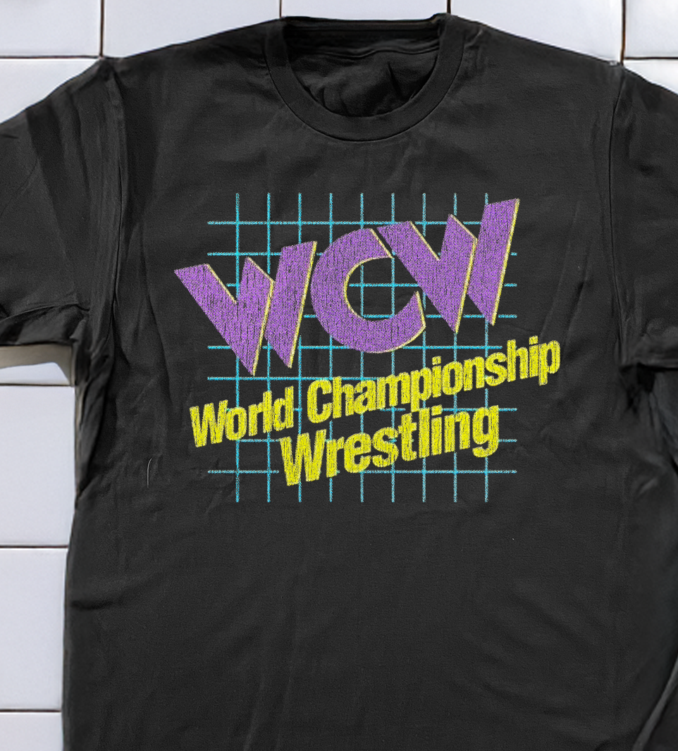 90's WCW WASHED BLACK T-SHIRT Hoodie, Sweatshirt | PureTeeCo.com