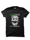 FLAT EARTH â€“ F**K SOCIETY Black Half Sleeve T-Shirt Hoodie, Sweatshirt | PureTeeCo.com