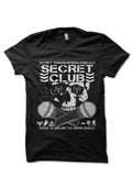 Secret Club Black Half Sleeve T-Shirt Hoodie, Sweatshirt | PureTeeCo.com