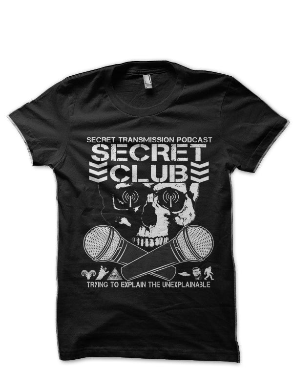 Secret Club Black Half Sleeve T-Shirt Hoodie, Sweatshirt | PureTeeCo.com