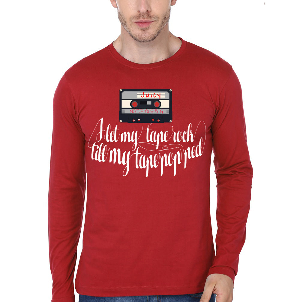 I LET MY TAPE ROCK TILL MY TAPE POPPED Red Full Sleeve T-Shirt Hoodie, Sweatshirt | PureTeeCo.com