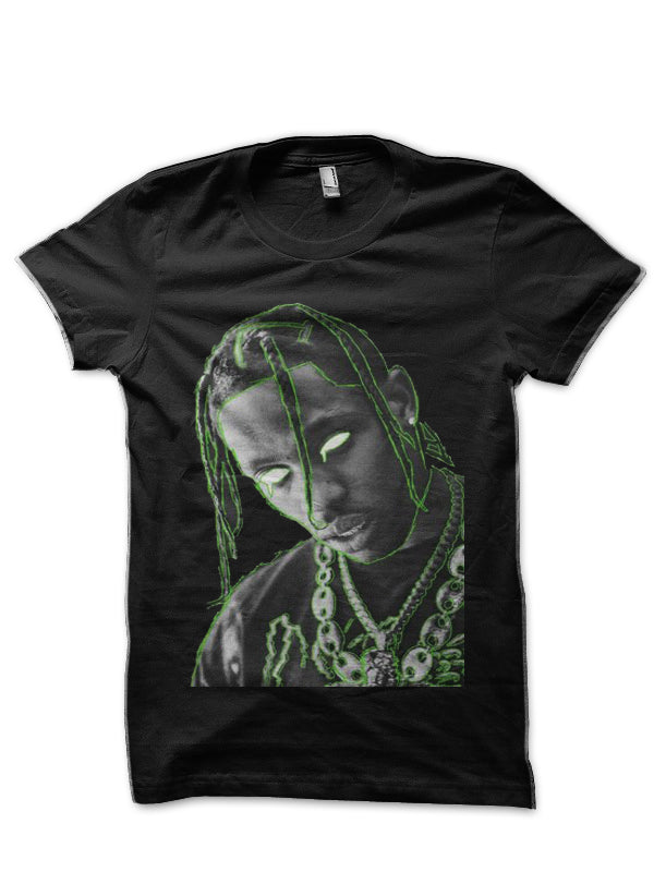 Travis Scott Black Half Sleeve T-Shirt Style003 Hoodie, Sweatshirt | PureTeeCo.com