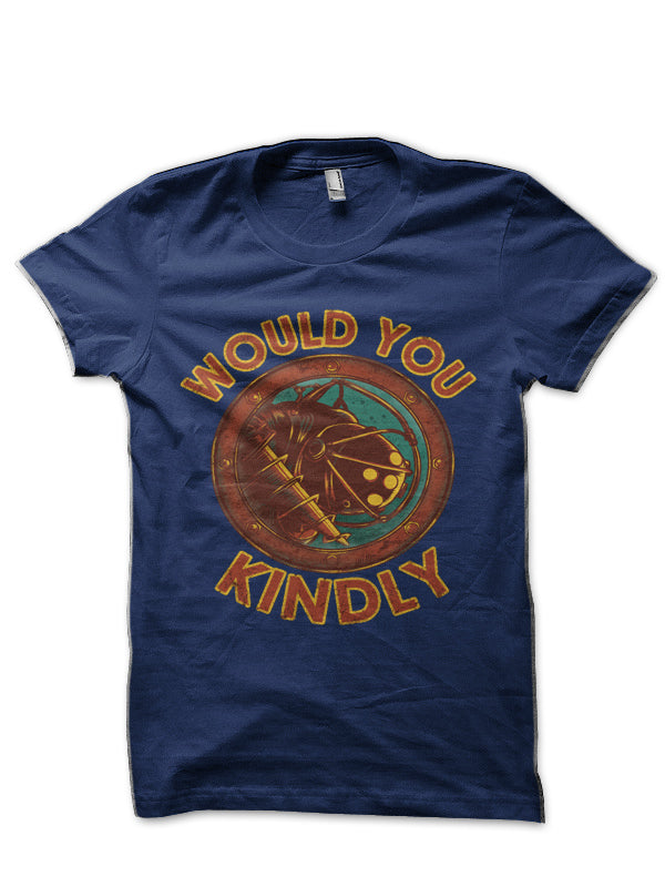 Would You Kindly Navy Blue Half Sleeve T-Shirt Hoodie, Sweatshirt | PureTeeCo.com