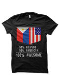 50% Filipino 50% American 100% Awesome Immigrant Half Sleeve T-Shirt Hoodie, Sweatshirt | PureTeeCo.com