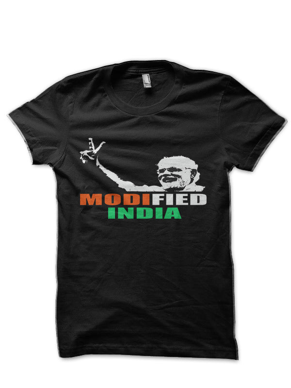 Narendra Modi Black Half Sleeve T-Shirt Hoodie, Sweatshirt | PureTeeCo.com