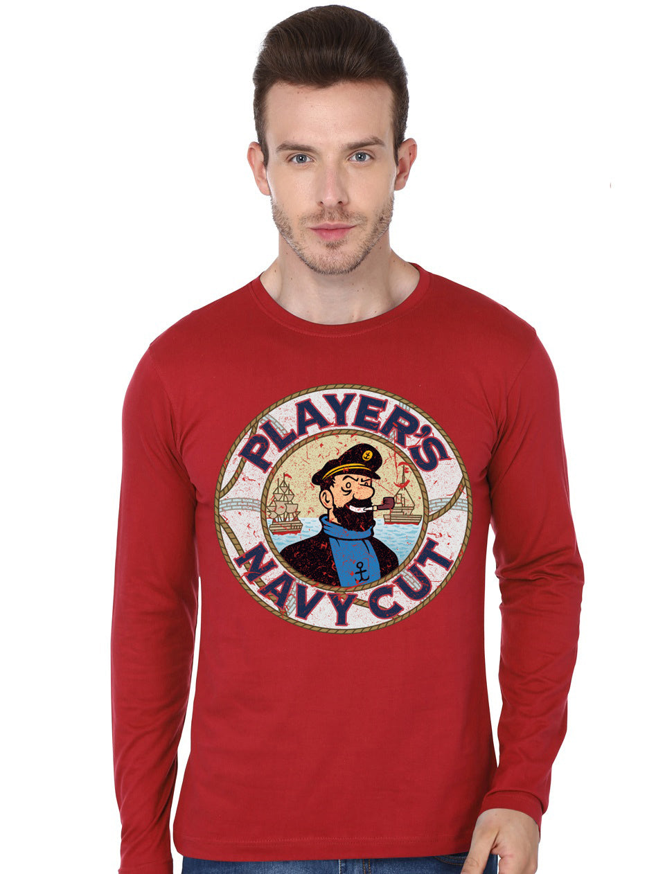 Smoking Haddock! Red Full Sleeve T-Shirt Hoodie, Sweatshirt | PureTeeCo.com
