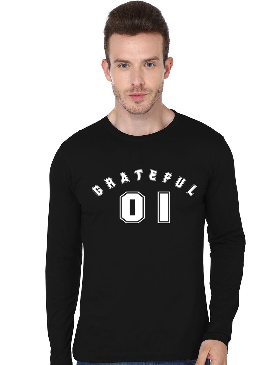 Grateful â€“ Show Your Gratitude All Day Number One Black Full Sleeve T-Shirt Hoodie, Sweatshirt | PureTeeCo.com