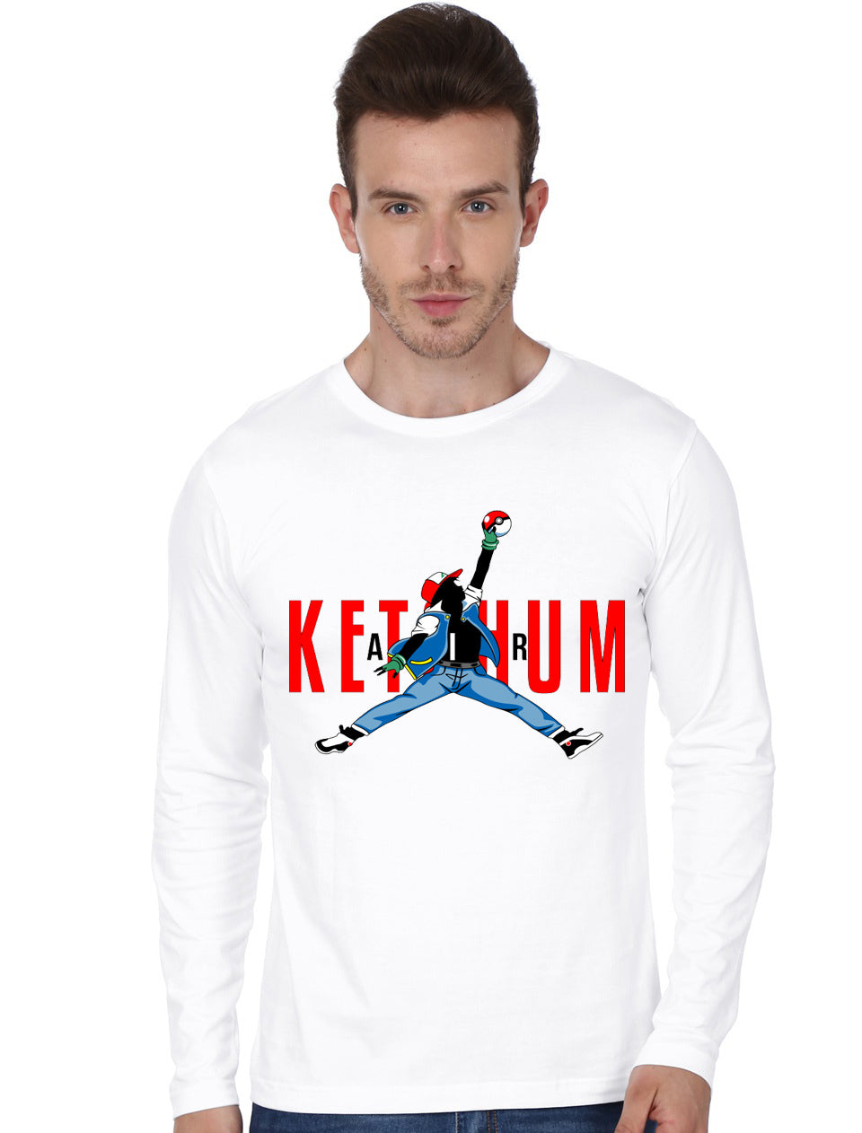 AIR kETCHUM White Full Sleeve T-Shirt Hoodie, Sweatshirt | PureTeeCo.com