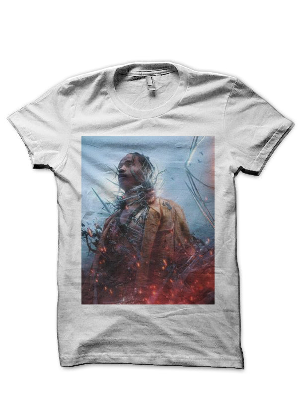 Travis Scott White Half Sleeve T-Shirt Hoodie, Sweatshirt | PureTeeCo.com