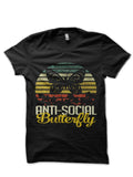 Funny Anti Social Butterfly Introverts Vintage Retro Style Black Half Sleeve T-Shirt Hoodie, Sweatshirt | PureTeeCo.com