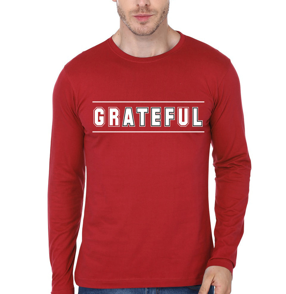 Grateful for Appreciation and Gratitude Red Full Sleeve T-Shirt Hoodie, Sweatshirt | PureTeeCo.com