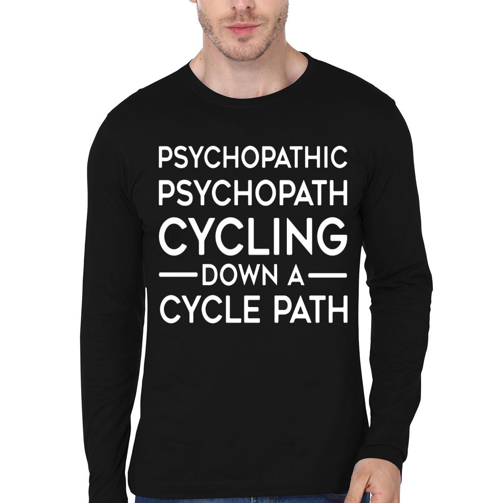 Psychopathic Psychopath Cycling Down A Cycle Path Bike Lover Design Full Sleeve T-Shirt Hoodie, Sweatshirt | PureTeeCo.com