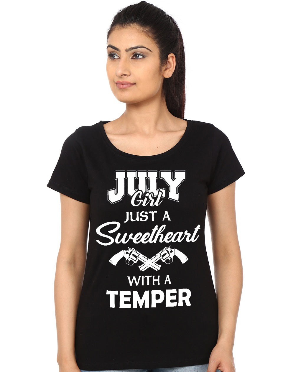 Just A Sweetheart With Temper Black Top T-Shirts, Hoodie, Sweatshirt | PureTeeCo.com