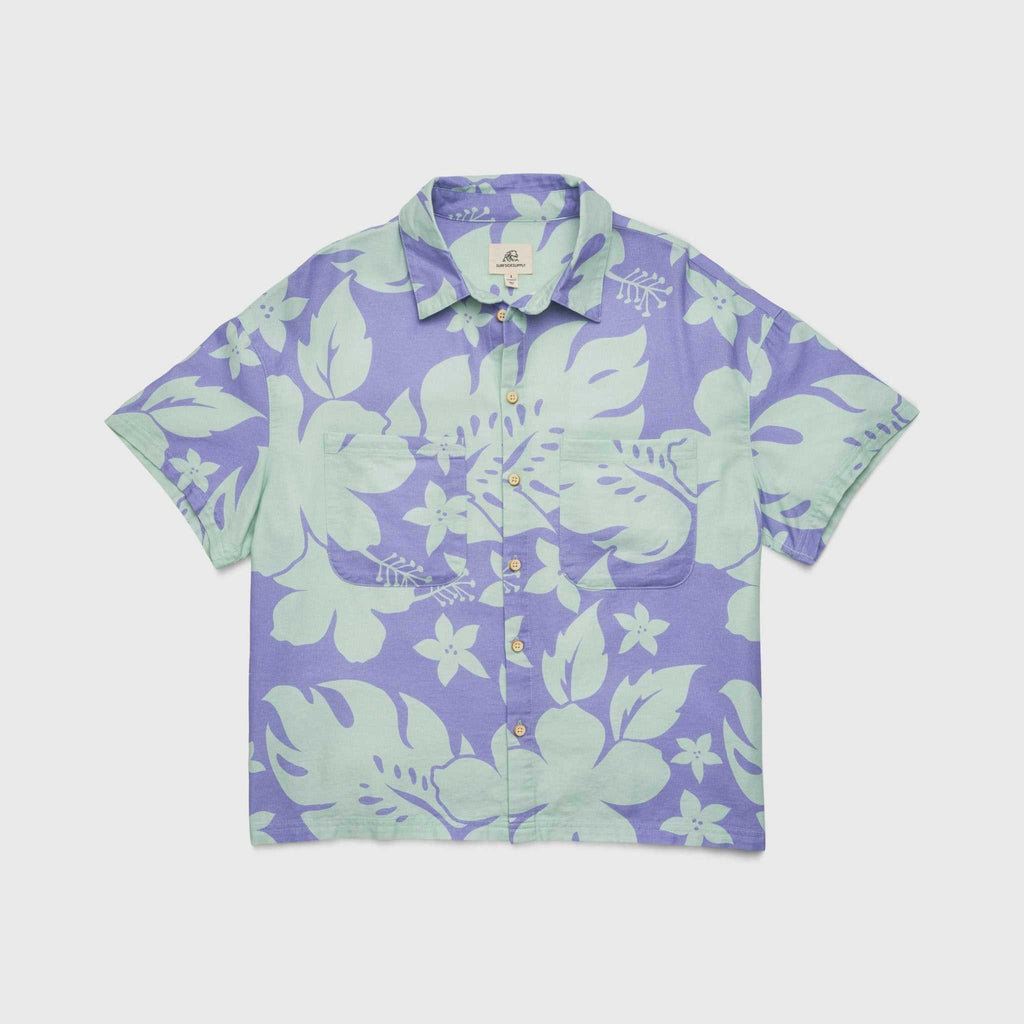 Tess Floral Slub Shirt - Baby Lilac Combo Hoodie, Sweatshirt | PureTeeCo.com (Image 1)