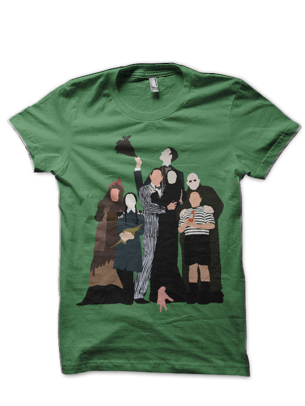 Minimalist Addams Family Green T-Shirt Hoodie, Sweatshirt | PureTeeCo.com
