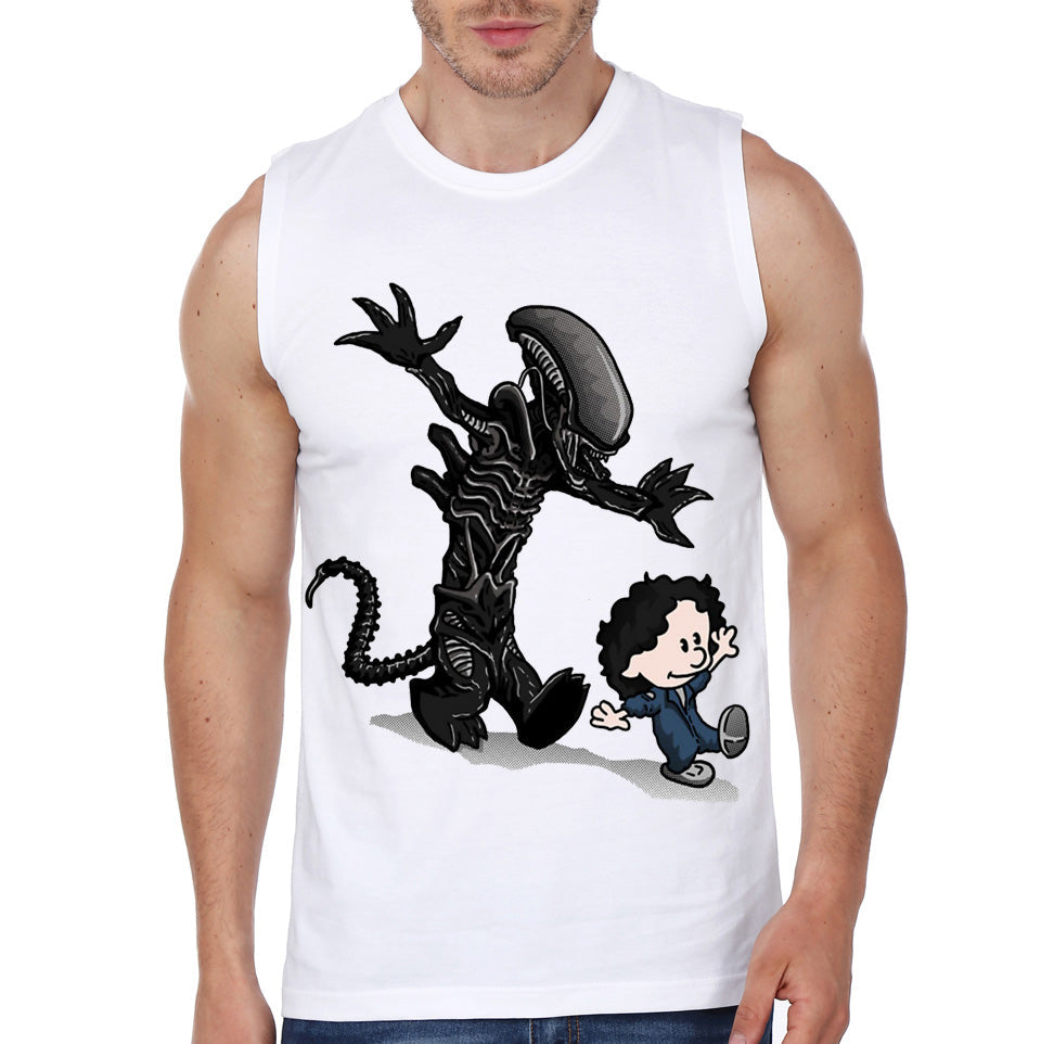 The Alien & Kid White Vest T-Shirts, Hoodie, Sweatshirt | PureTeeCo.com
