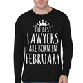 Best Lawyers Are Born In February Black Full Sleeve T-Shirt Hoodie, Sweatshirt | PureTeeCo.com