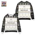 The Macallan Whisky Reindeer Snowflake Pattern Ugly Christmas Sweater