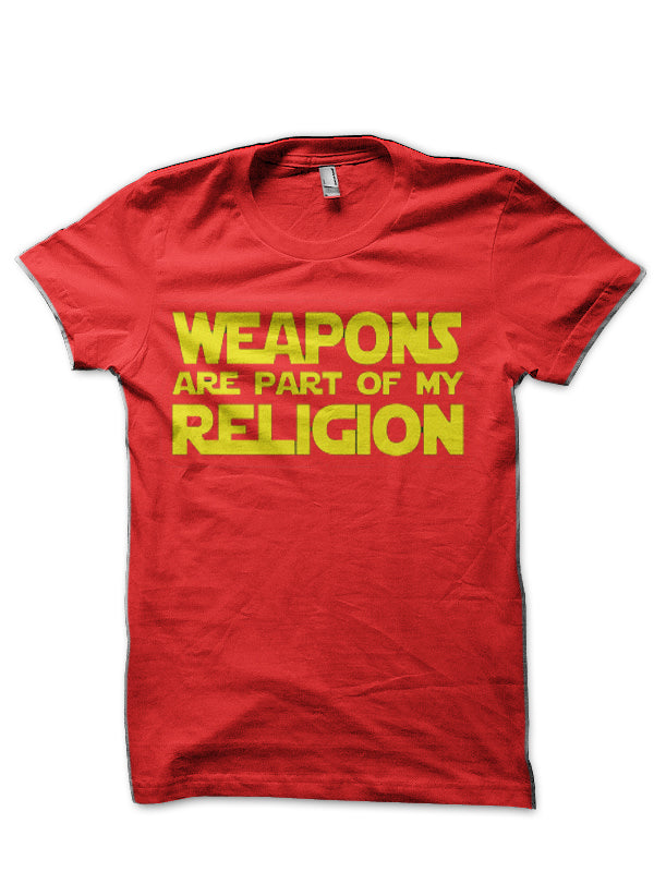 Weapons Are Part Of My Religion Red T-Shirt Hoodie, Sweatshirt | PureTeeCo.com