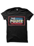 The POLICE Striped Logo Black T-Shirt Hoodie, Sweatshirt | PureTeeCo.com