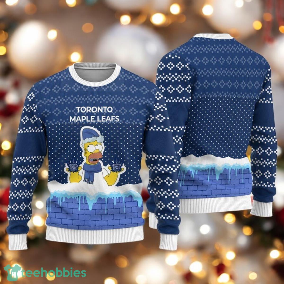 The Simpson Family Ugly Christmas Sweater Homer Simpson Christmas Sweater Toronto Maple Leafs Sweater