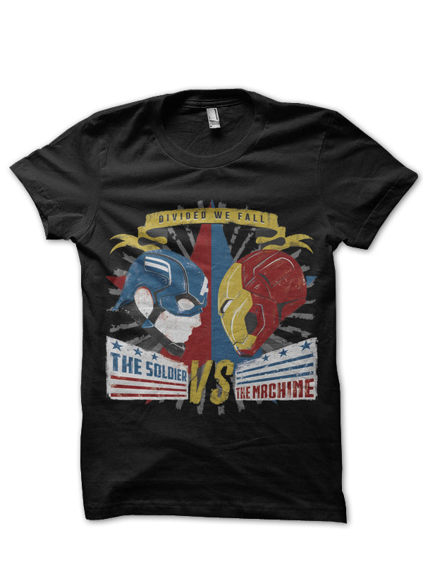 Team Solider Vs Team Machine Black Tee Hoodie, Sweatshirt | PureTeeCo.com