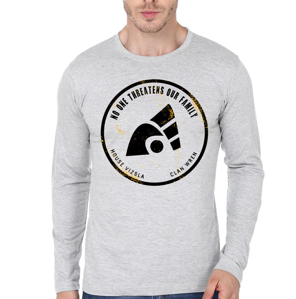 No One Threatens Our Family Grey T-Shirt Hoodie, Sweatshirt | PureTeeCo.com