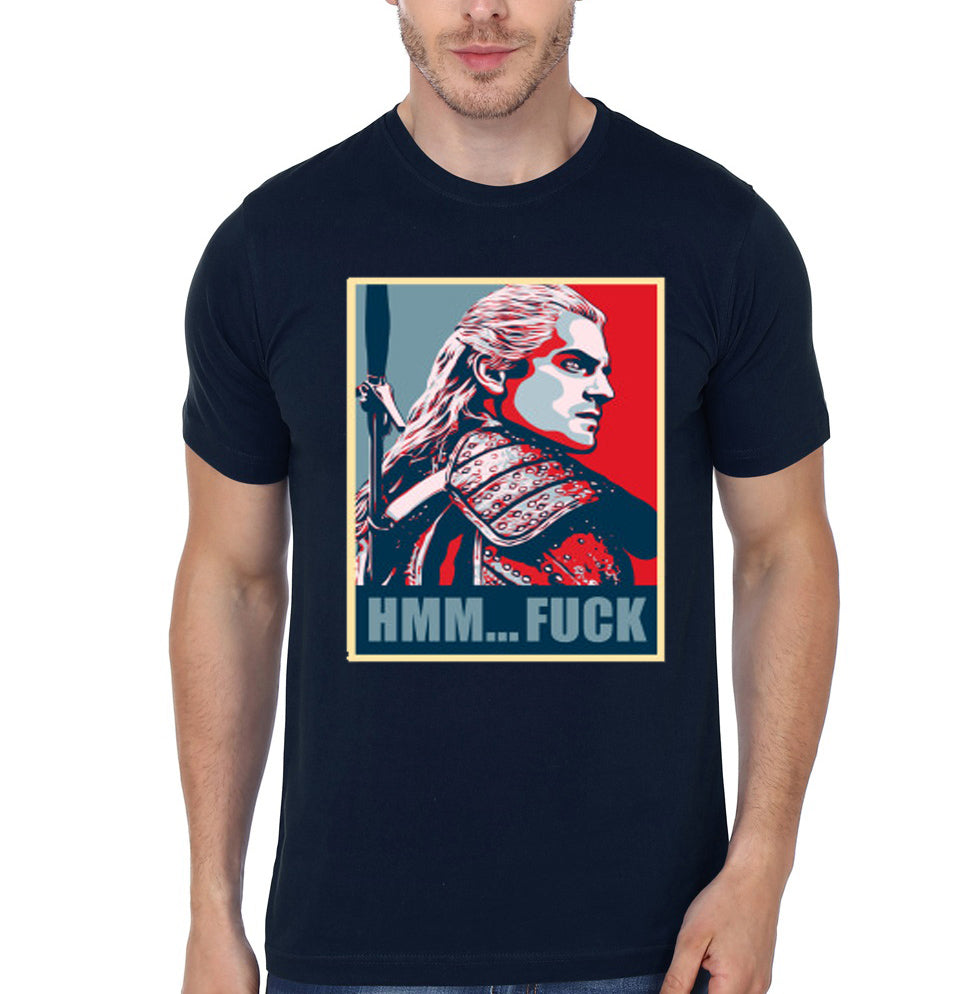 Hmmâ€¦ F*ck! â€“ Geralt of Rivia Navy Blue T-Shirt Hoodie, Sweatshirt | PureTeeCo.com