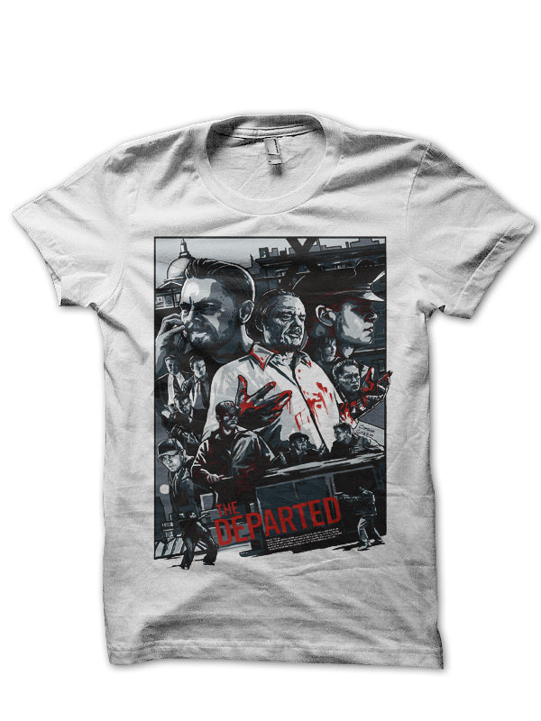 The Departed Half Sleeve White T-Shirt Hoodie, Sweatshirt | PureTeeCo.com