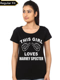 This Girl Love Harvey Specter Black T-Shirt Hoodie, Sweatshirt | PureTeeCo.com