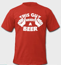 This Guy Needs A Beer Half Sleeve Red T-Shirt Hoodie, Sweatshirt | PureTeeCo.com