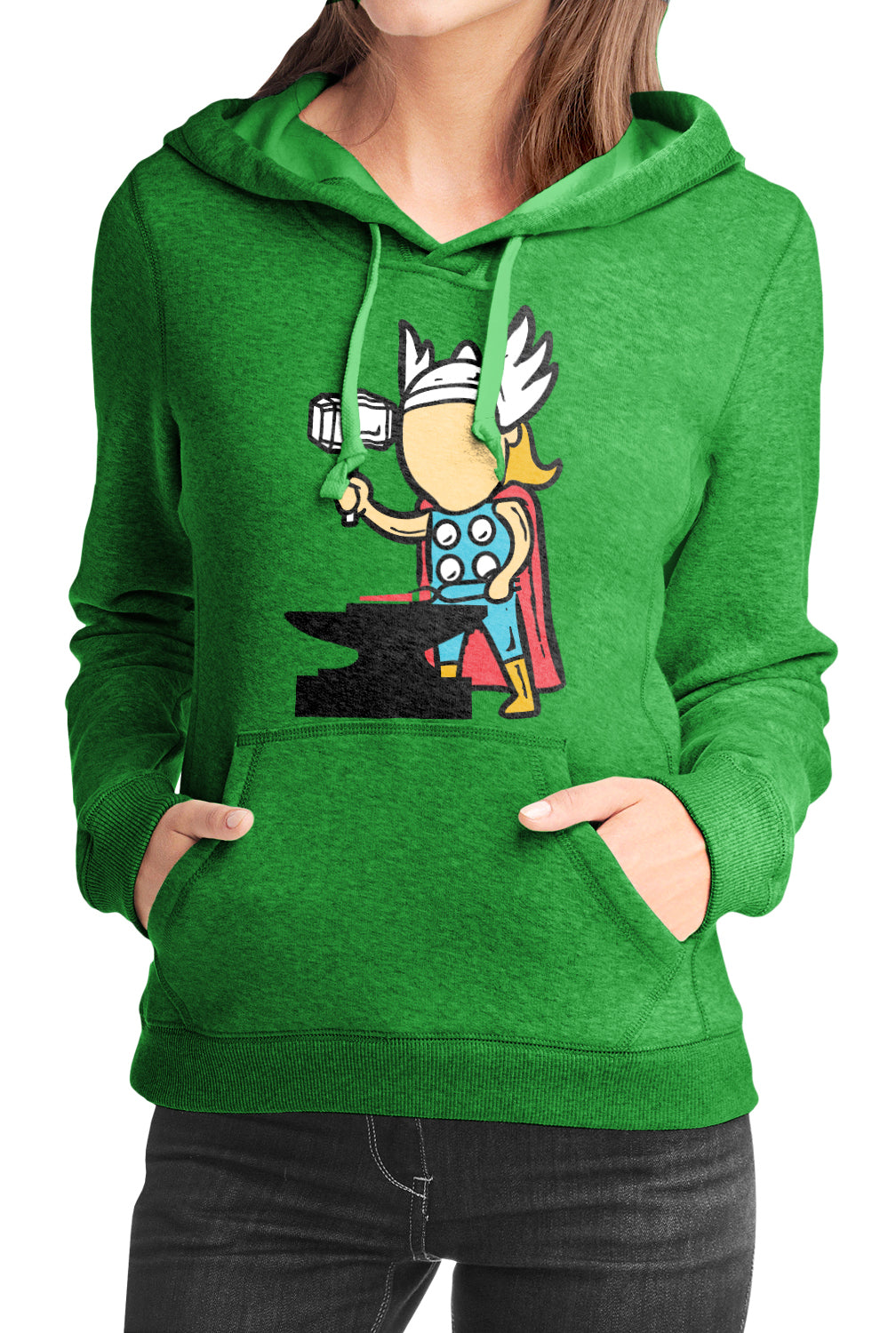 Thor Girls Green Hoodie T-Shirts, Sweatshirt | PureTeeCo.com