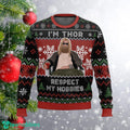 Thor Ugly Sweater Turtleneck Ugly Christmas 3D Sweater Gift For Adult