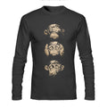 Three Wise Monkeys Black Full Sleeve Tee Hoodie, Sweatshirt | PureTeeCo.com