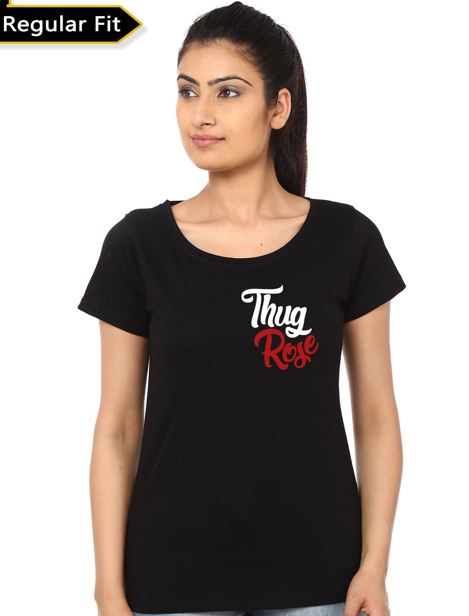 Thug Rose Womenâ€™s Black T-Shirt Hoodie, Sweatshirt | PureTeeCo.com