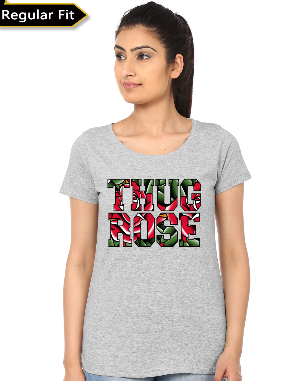 Thug Rose Grey Girlâ€™s T-Shirt Hoodie, Sweatshirt | PureTeeCo.com