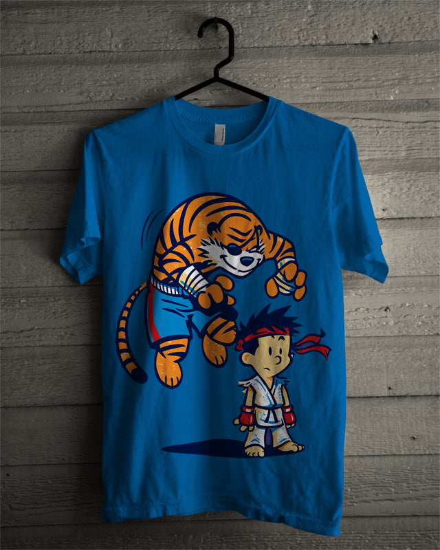 Tiger & Kid Blue Tee Style001 Hoodie, Sweatshirt | PureTeeCo.com