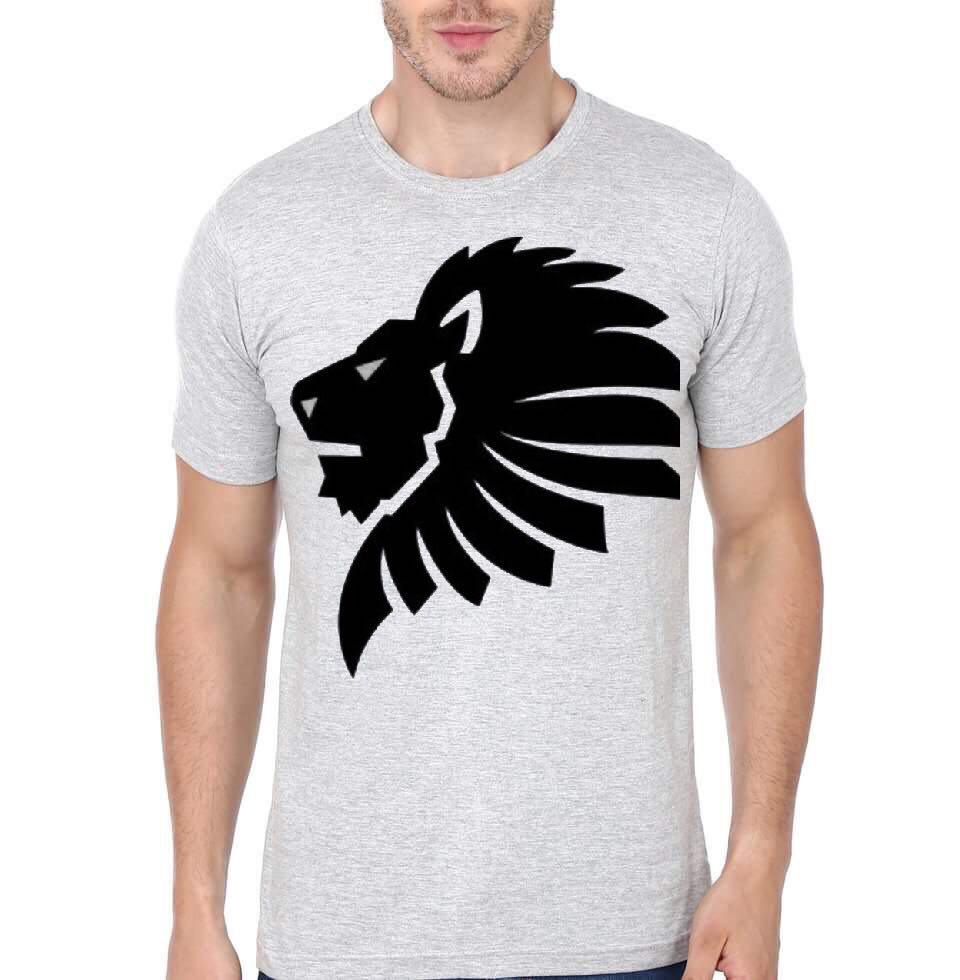 Lion Grey Printed T-Shirt Hoodie, Sweatshirt | PureTeeCo.com