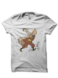 Tintin Half Sleeve White T-Shirt Hoodie, Sweatshirt | PureTeeCo.com