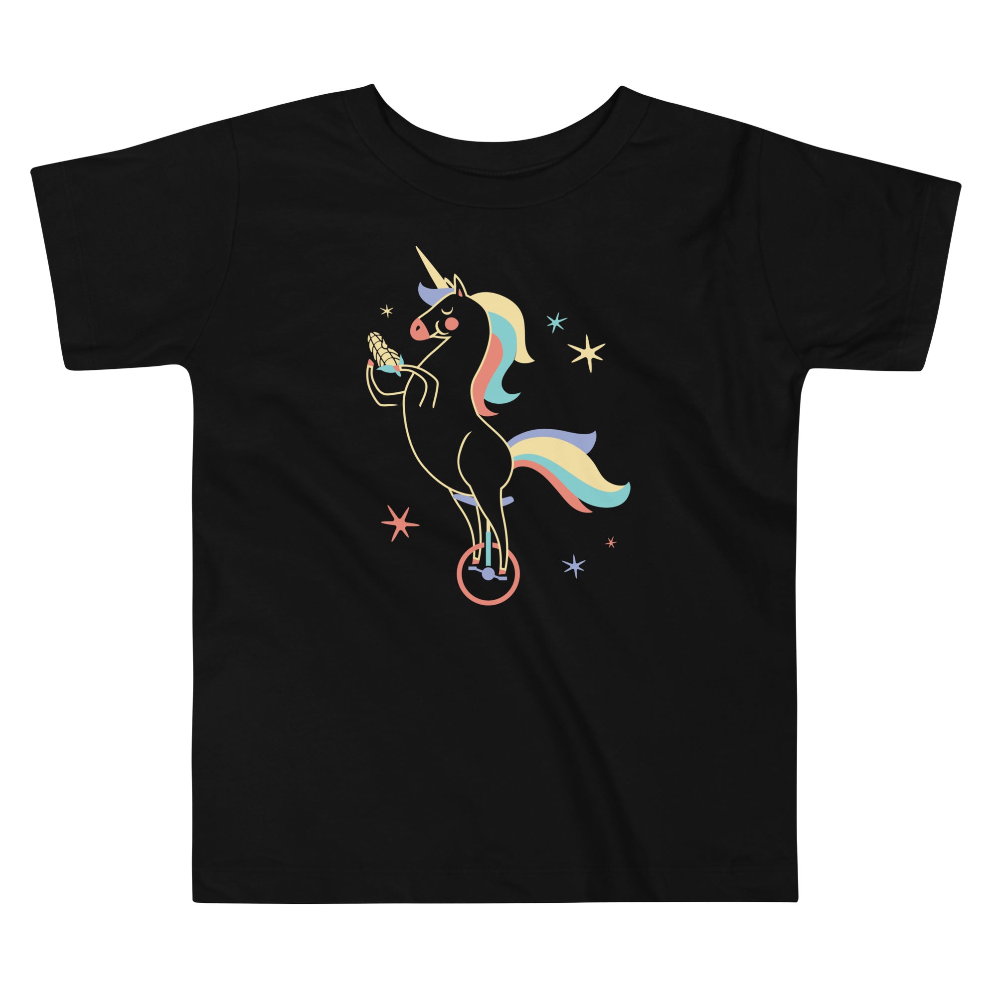 Unicycling Unicorn With Corn Kid's Toddler Tee Hoodie, Sweatshirt | PureTeeCo.com
