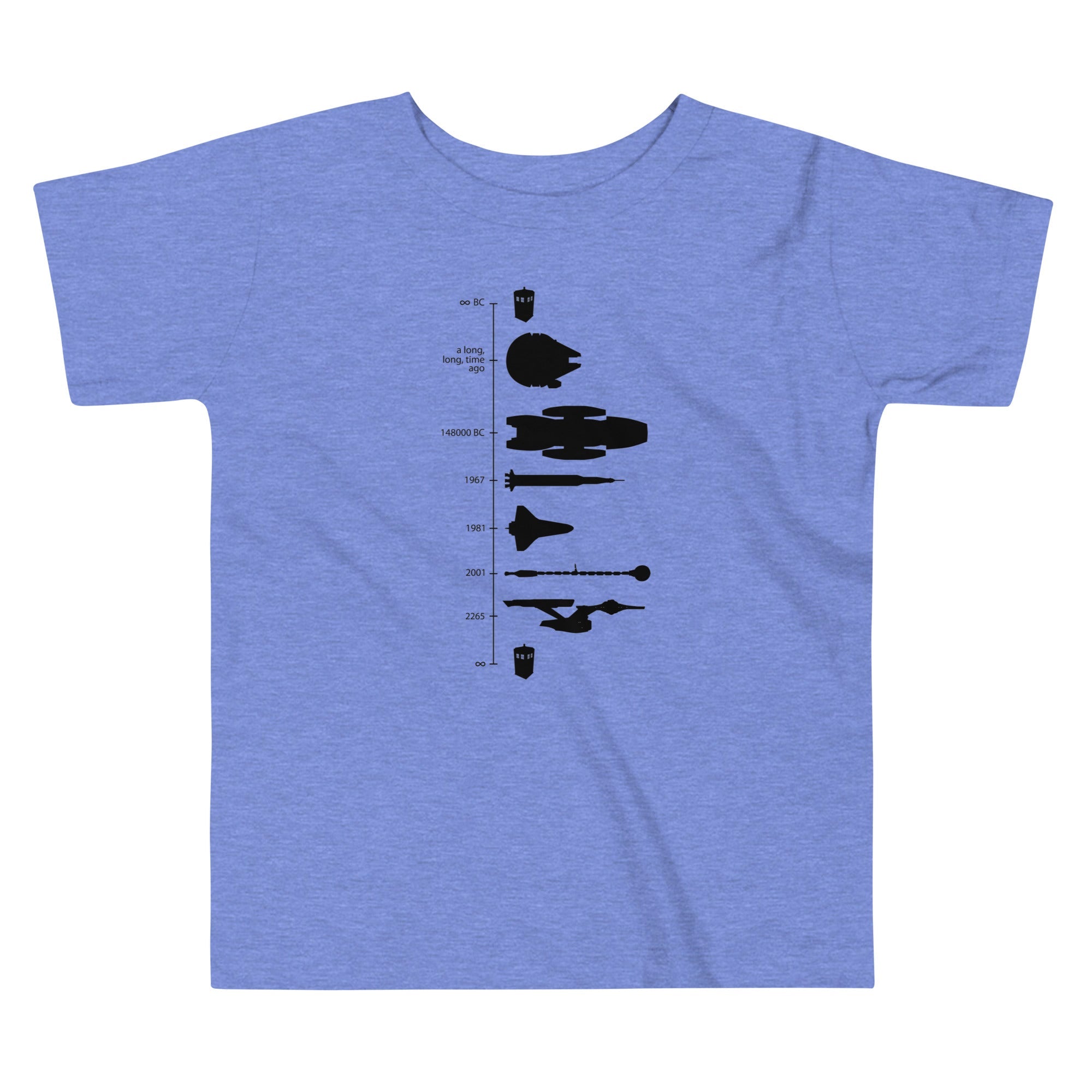 Space Ship Timeline Kid's Toddler Tee Hoodie, Sweatshirt | PureTeeCo.com (Image 3)