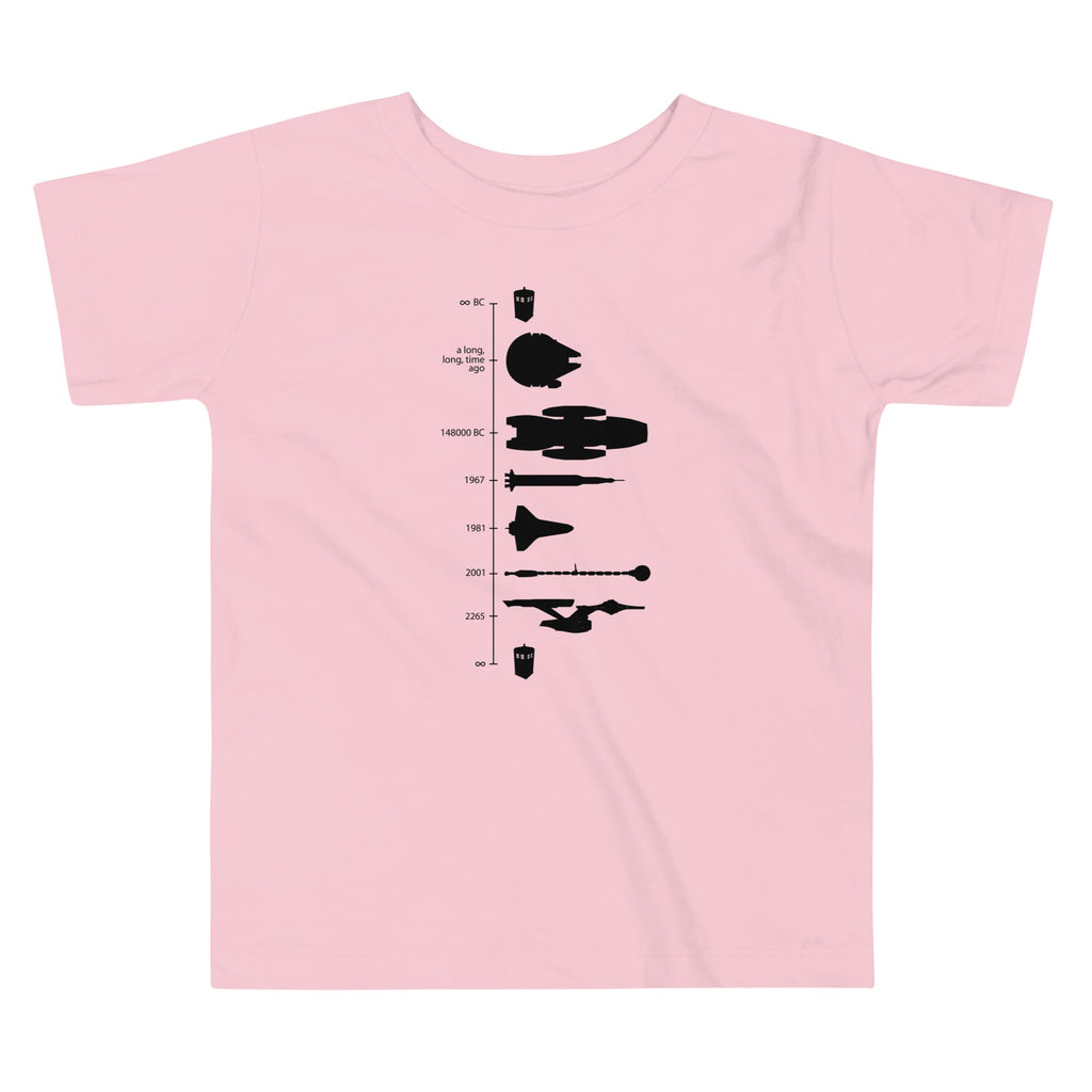 Space Ship Timeline Kid's Toddler Tee Hoodie, Sweatshirt | PureTeeCo.com (Image 1)