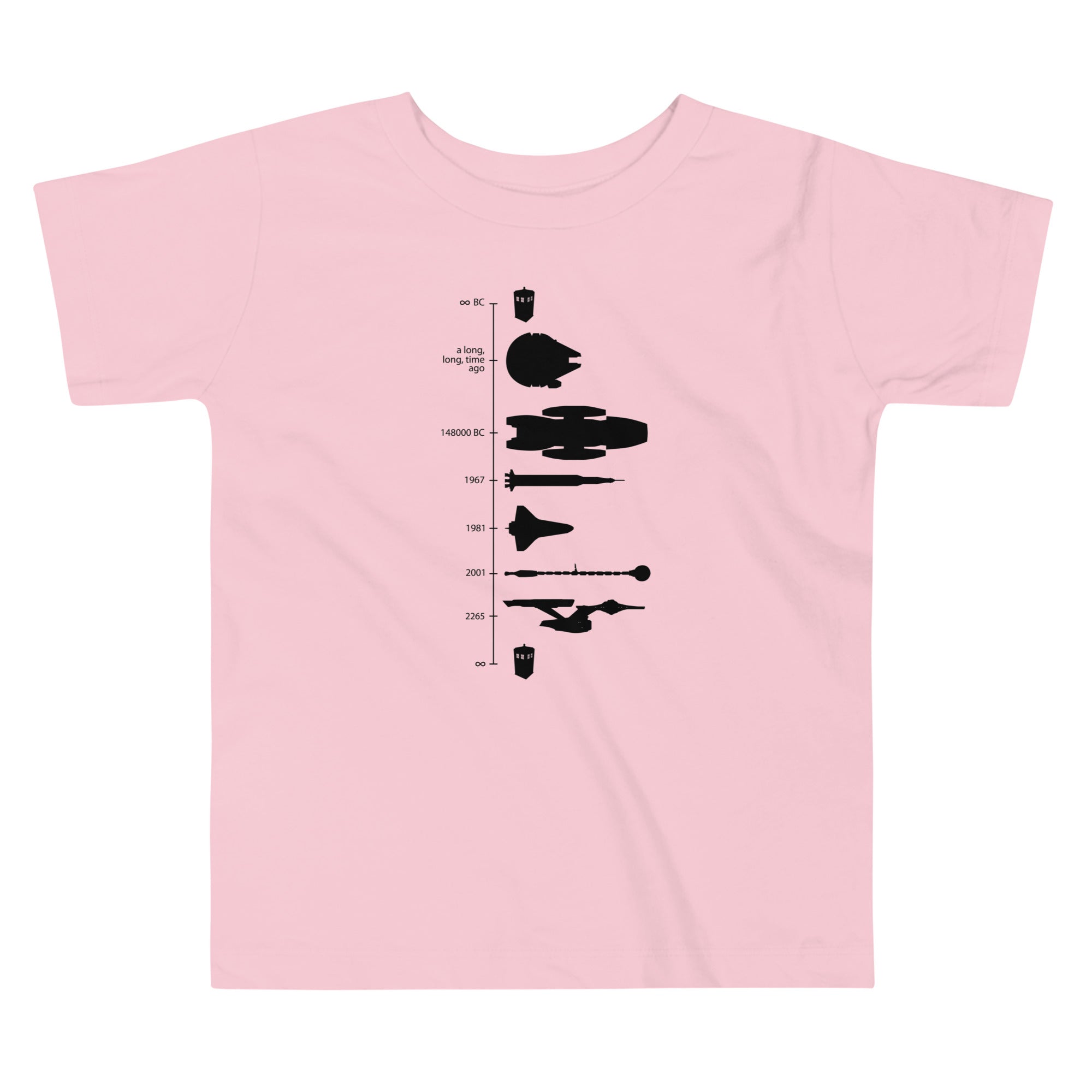 Space Ship Timeline Kid's Toddler Tee Hoodie, Sweatshirt | PureTeeCo.com (Image 1)