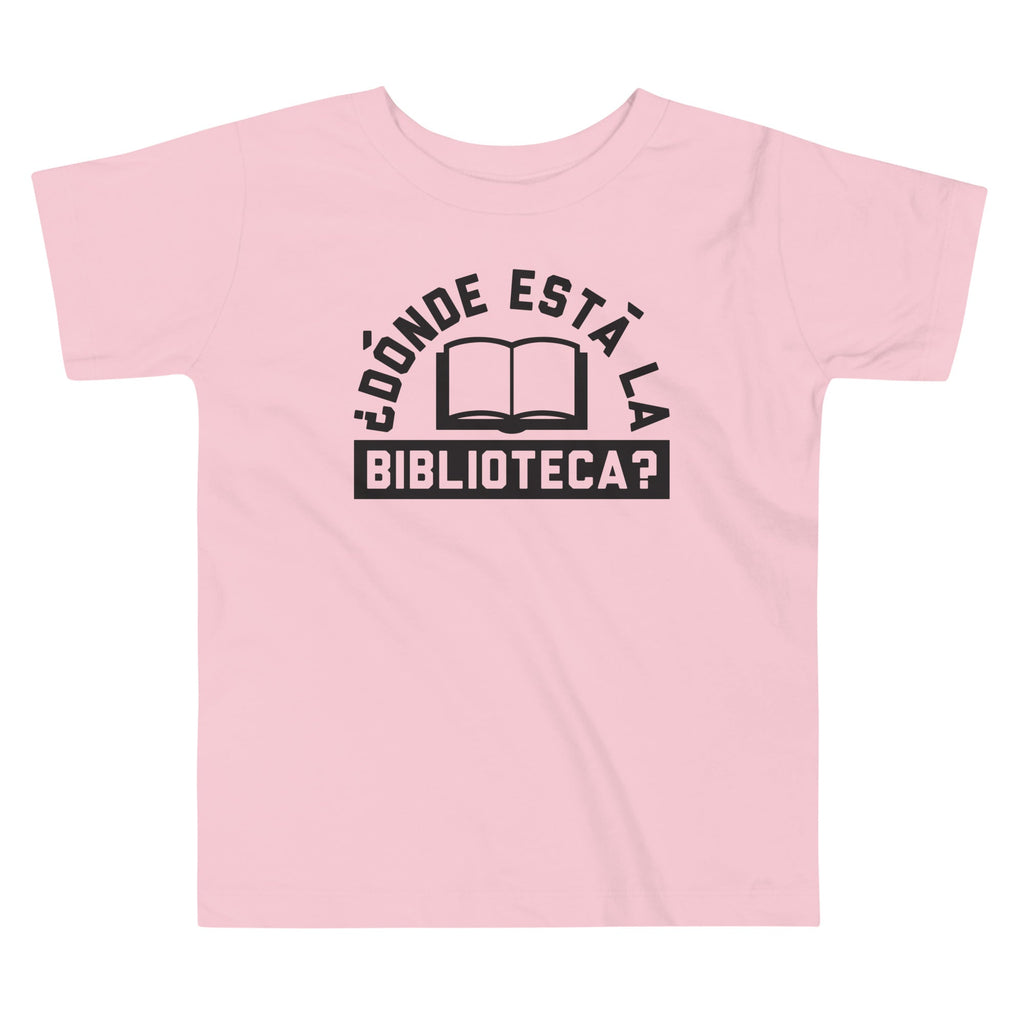 Donde Esta La Biblioteca? Kid's Toddler Tee Hoodie, Sweatshirt | PureTeeCo.com (Image 2)