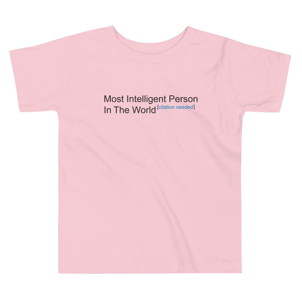 Most Intelligent Person in the World Citation Needed Kid's Toddler Tee Hoodie, Sweatshirt | PureTeeCo.com (Image 1)
