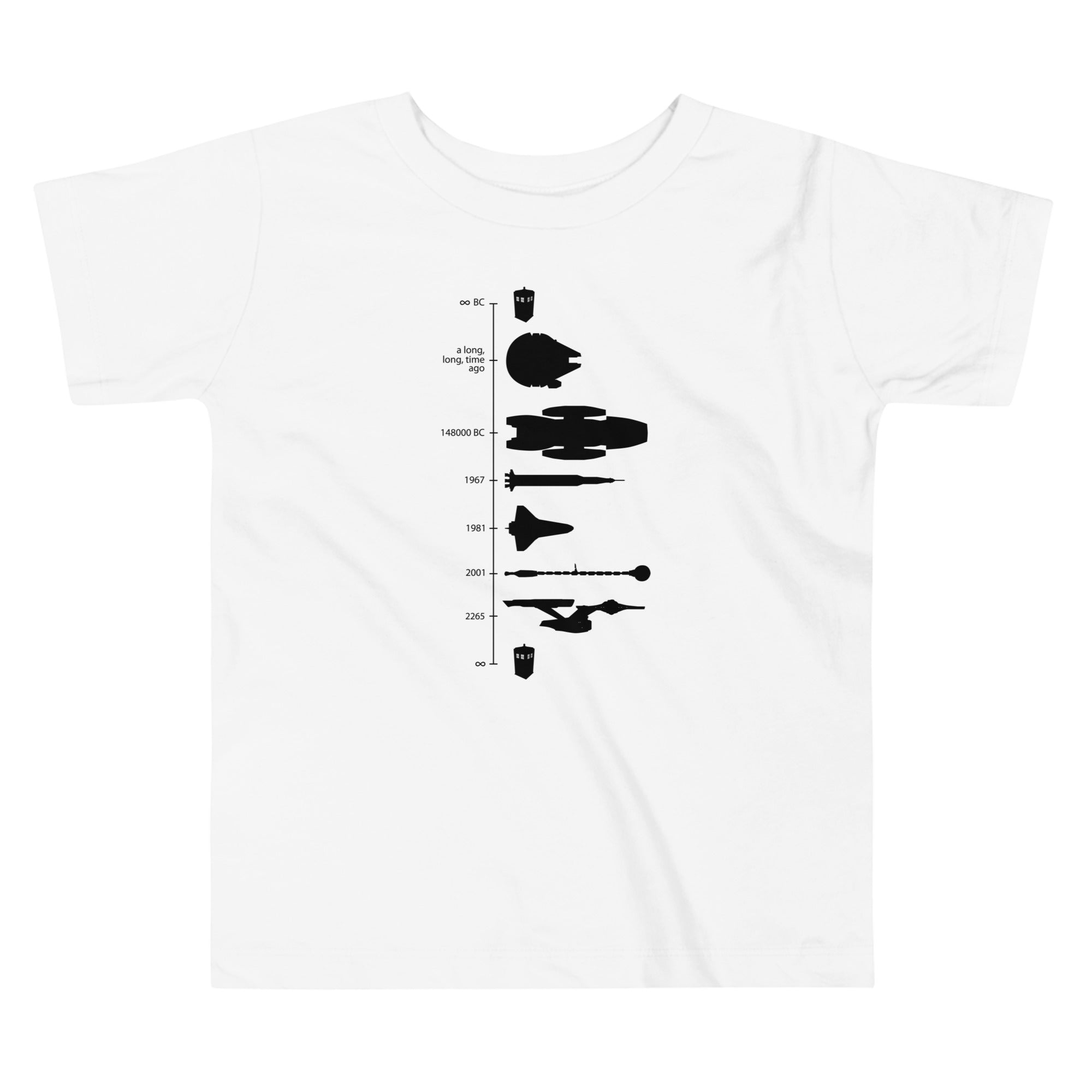 Space Ship Timeline Kid's Toddler Tee Hoodie, Sweatshirt | PureTeeCo.com (Image 2)