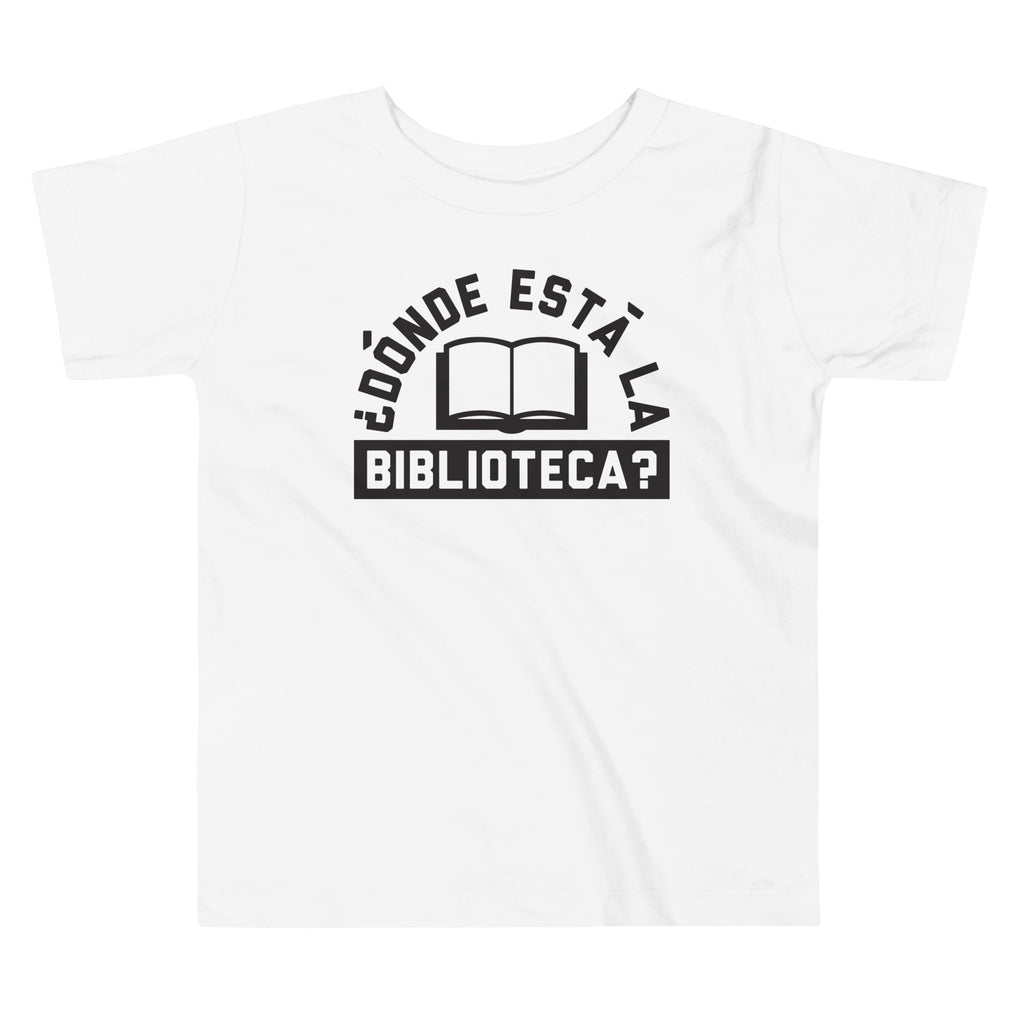 Donde Esta La Biblioteca? Kid's Toddler Tee Hoodie, Sweatshirt | PureTeeCo.com (Image 3)