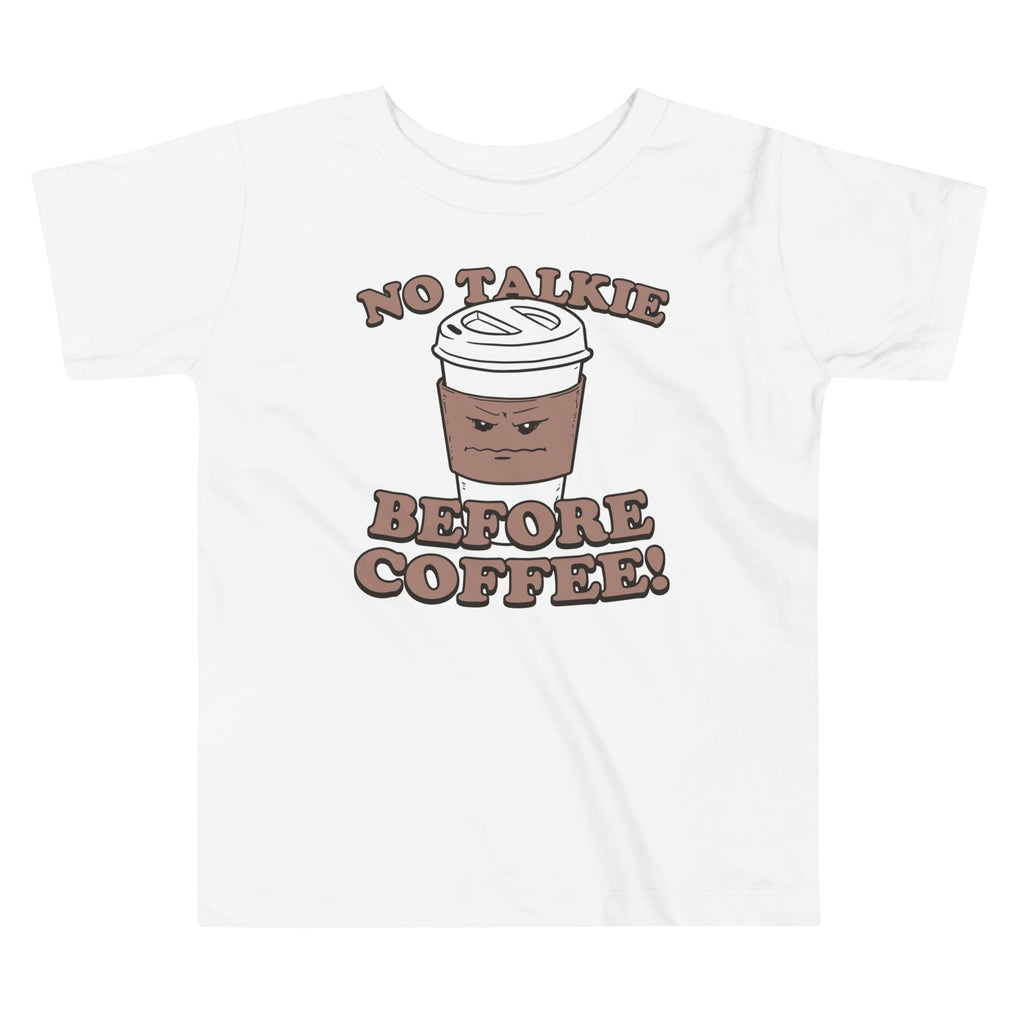 No Talkie Before Coffee! Kid's Toddler Tee Hoodie, Sweatshirt | PureTeeCo.com (Image 3)