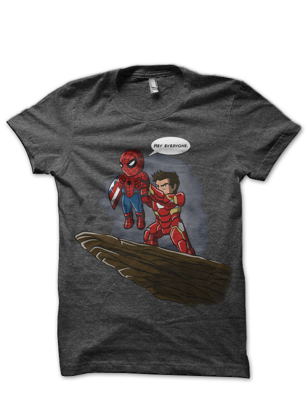 Tony And Spidey Charcoal Grey T-Shirt Hoodie, Sweatshirt | PureTeeCo.com
