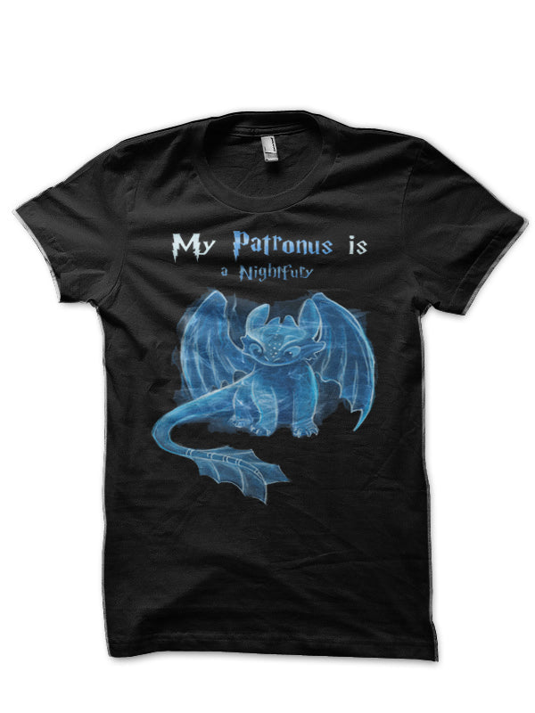 Toothless Patronus Charm Black T-Shirt Hoodie, Sweatshirt | PureTeeCo.com